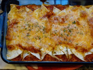 Chicken Enchiladas with red sauce