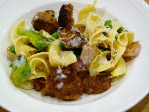 Sausage and Peas with Pasta